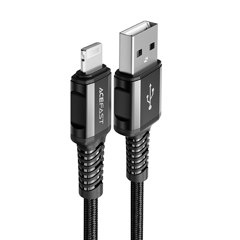 Acefast кабель MFI USB - Lightning 1.2m, 2.4A чёрный (C1-02 black)