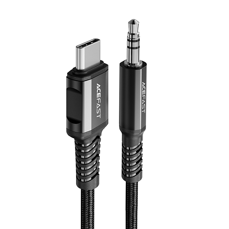 Audio adapteris Acefast C1-08 USB-C to 3.5mm (M) 1.2m juodas
