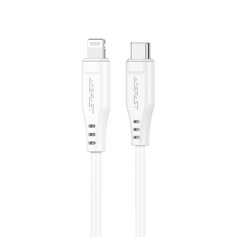 Acefast C3-01 Lightning - USB-C PD kabelis 30W 3A 480Mb/s 1.2m - baltas