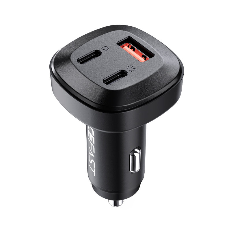 Acefast automobilinis įkroviklis 66W 2x USB Type C / USB, PPS, Power Delivery, Quick Charge 4.0, AFC, FCP, SCP juodas (B3 juodas)