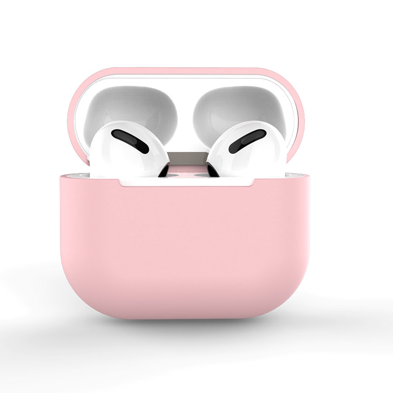 AirPods dėklas silikoninis minkštas ausinėms rožinis (C)