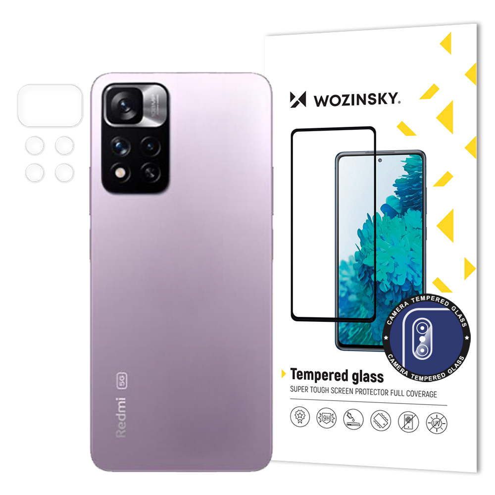 Wozinsky Apsauginis stiklas 9H pilnas kameros grūdintas stiklas Xiaomi Redmi Note 11 Pro+ kamerai