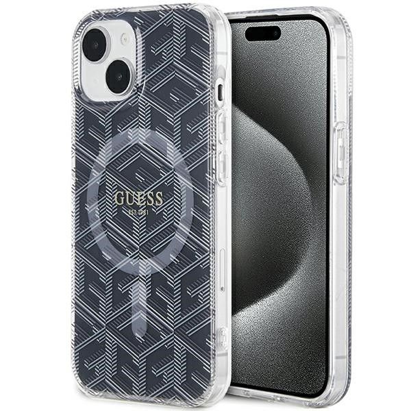 Guess IML GCube Magnetinis dėklas iPhone 15 Plus / 14 Plus - juodas