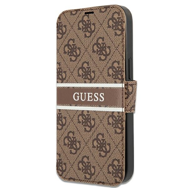 Guess GUBKP13L4GDBR iPhone 13 Pro / 13 6.1" rudas/rudas knyginis dėklas 4G Stripe