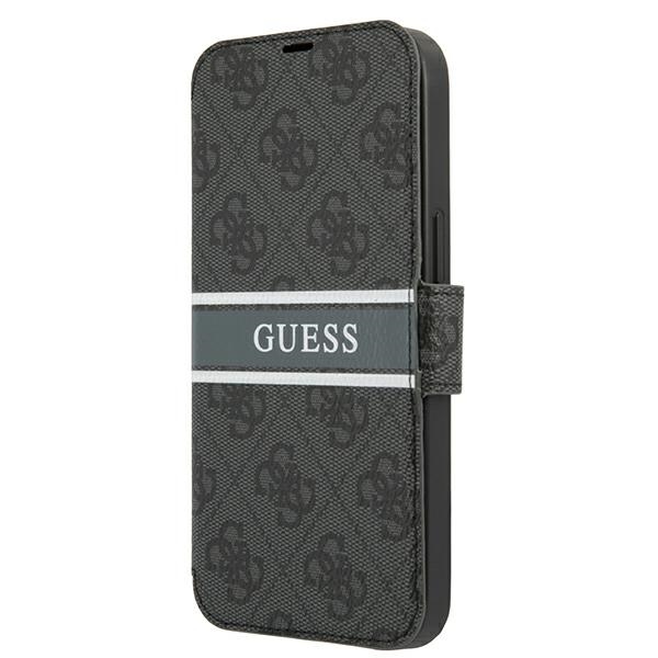 Guess GUBKP13L4GDGR atverčiamas dėklas iPhone 13 Pro / 13 6,1" 4G Stripe – pilkas