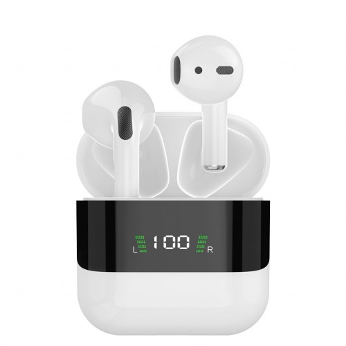 Bluetooth laisvų rankų įranga Dudao U15S Balta (su LED ekranu)