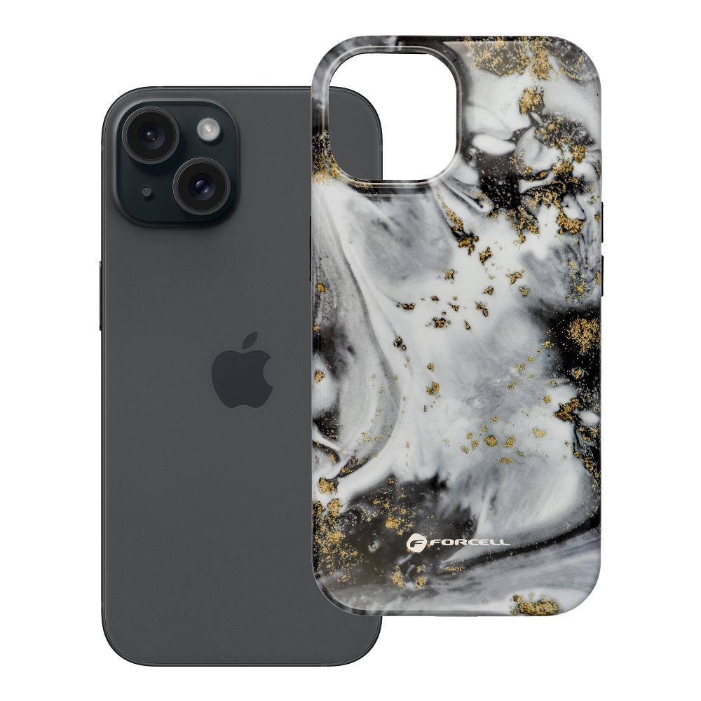 FORCELL F-PROTECT Mirage, karinio lygio dėklas su MagSafe, suderinamas su IPHONE 15 sidabrinis rūkas