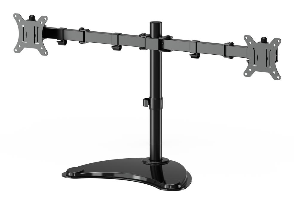 Gembird MS-D2ST-02 monitoriaus stalo stovas (pasukamas, pakreipiamas, pasukamas), 13–32 colių, juodas