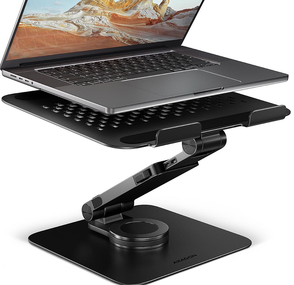 Nešiojamo kompiuterio stovas 10-17" sukamas aliuminis STND-LRB Axagon