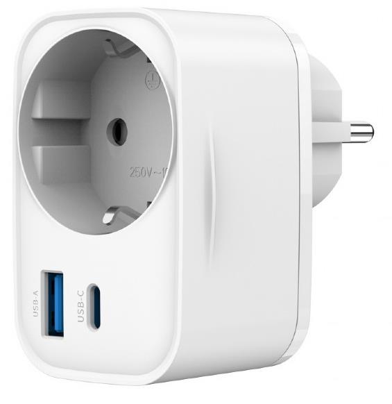 Universalus USB įkroviklis 20W WHT/2P AC