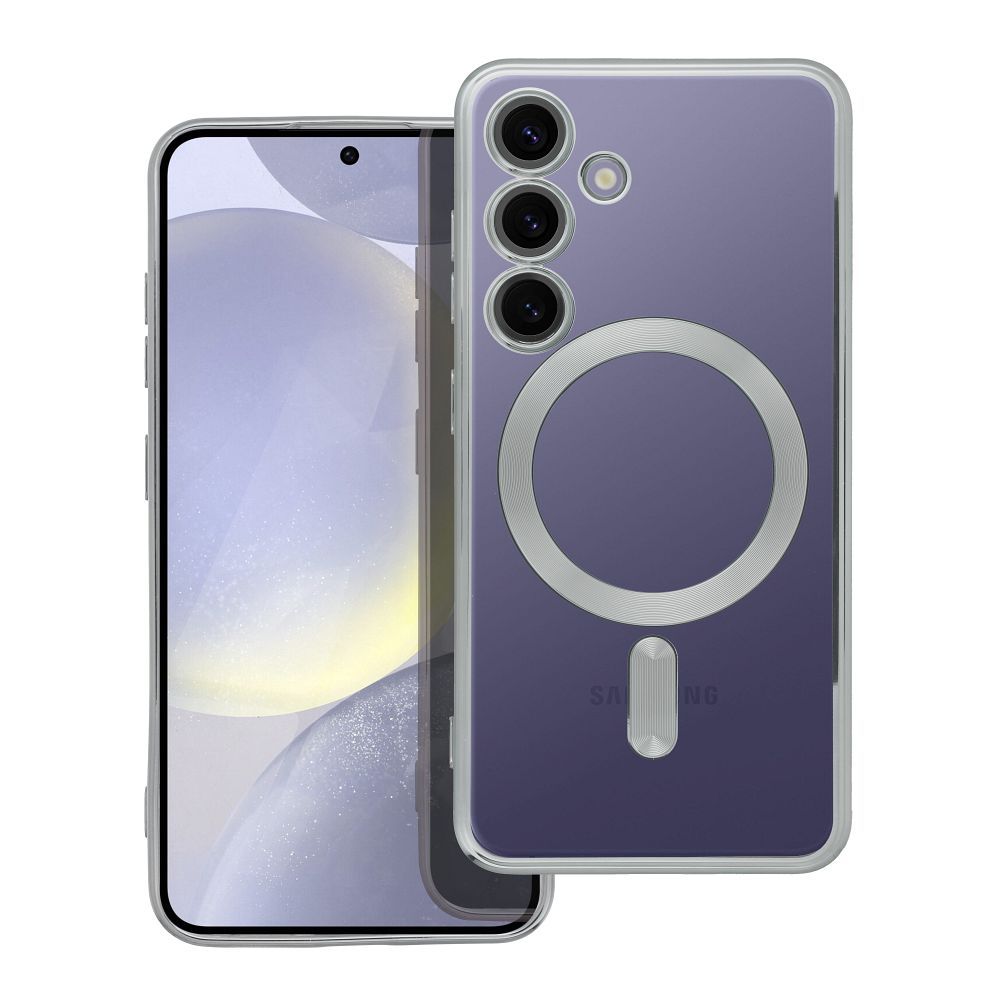 ELECTRO MAG COVER magnetinis dėklas telefonui, suderinamas su MagSafe, skirtas SAMSUNG S24, sidabrinis