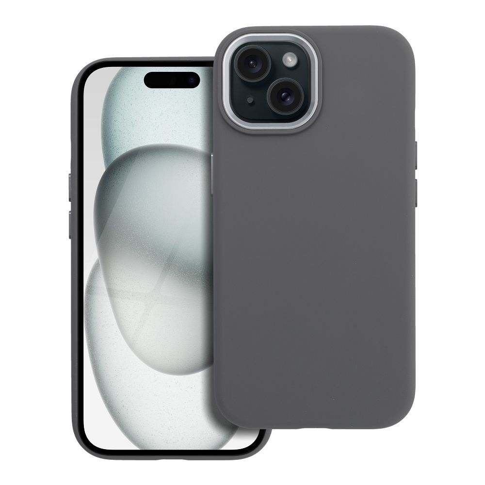 Dėklas skirtas iPhone 15 Forcell F-Protect Frame Premium suderinamas su Magsafe pilkas