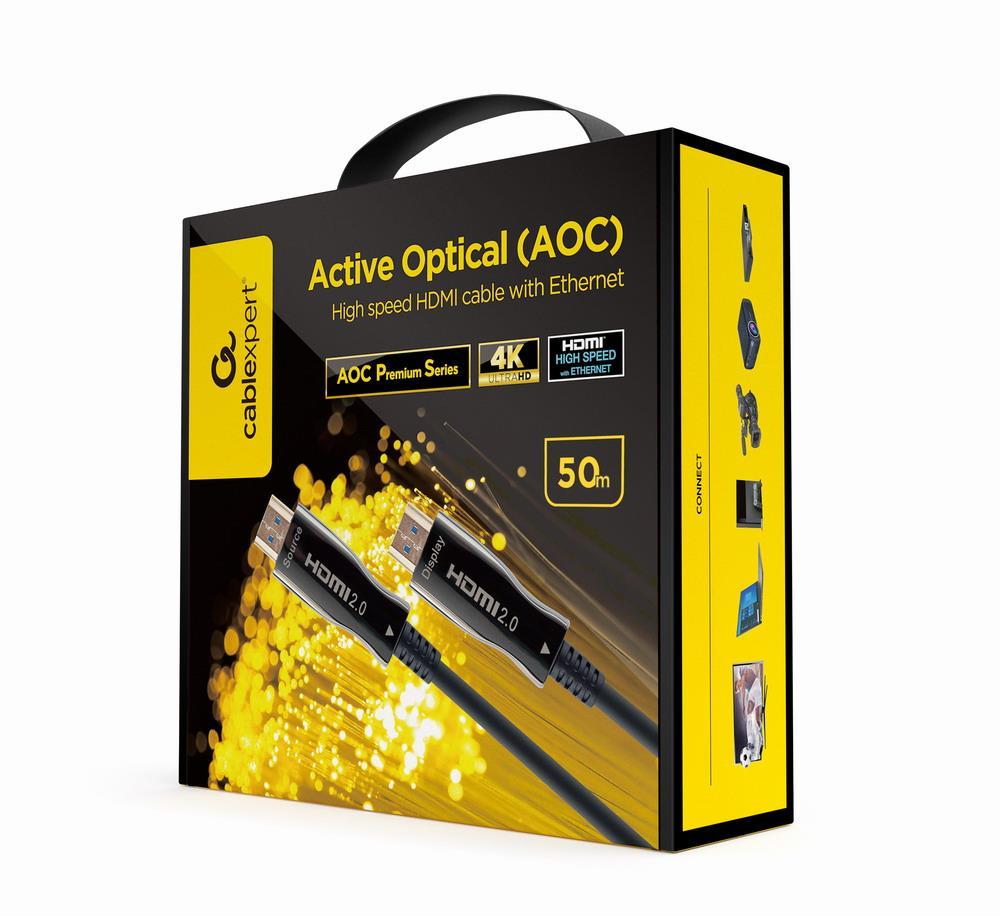 Kabelis HDMI-HDMI 50M AOC/CCBP-HDMI-AOC-50M-02 GEMBIRD