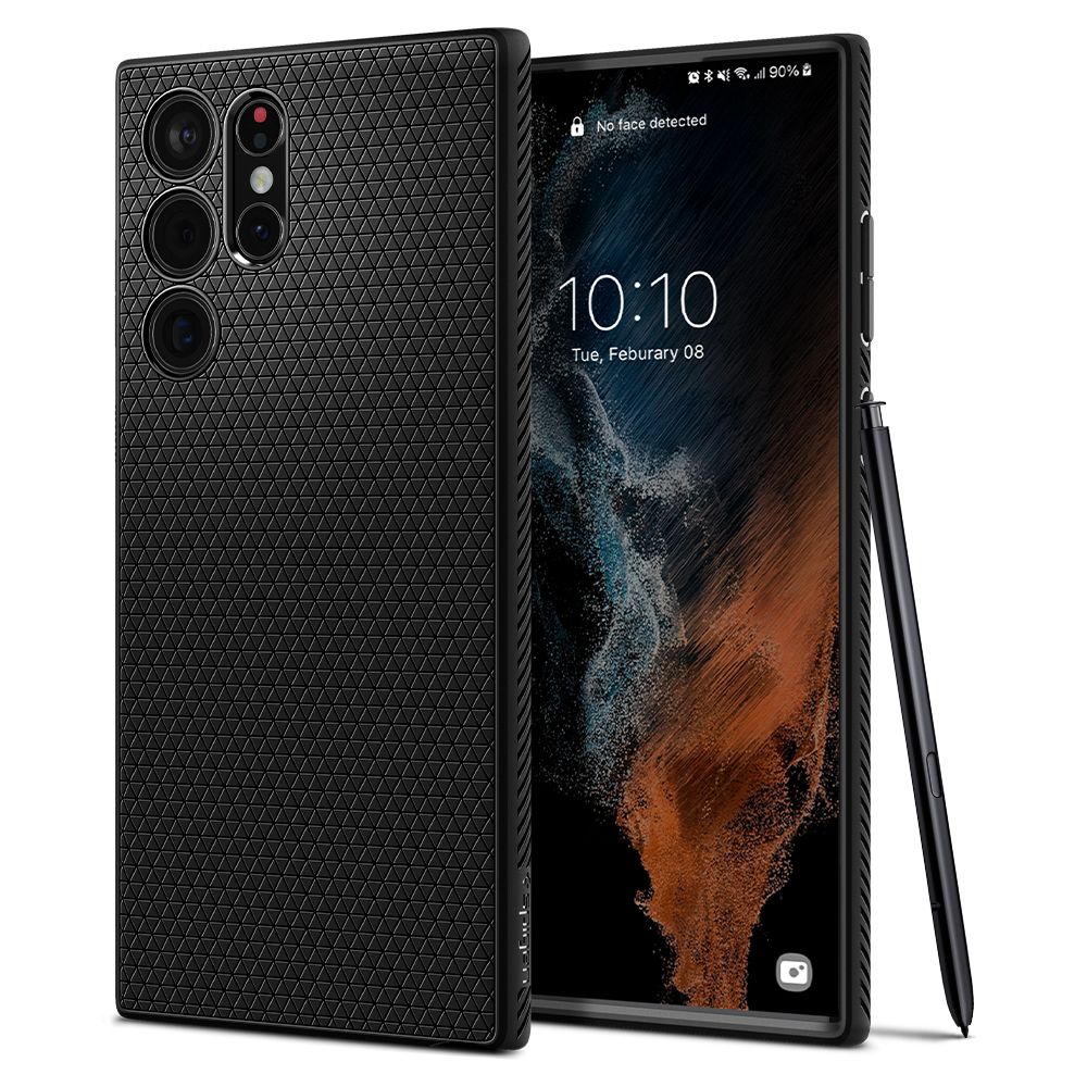Spigen Liquid Air dėklas telefonui Samsung Galaxy S22 Ultra - Matinis juodas