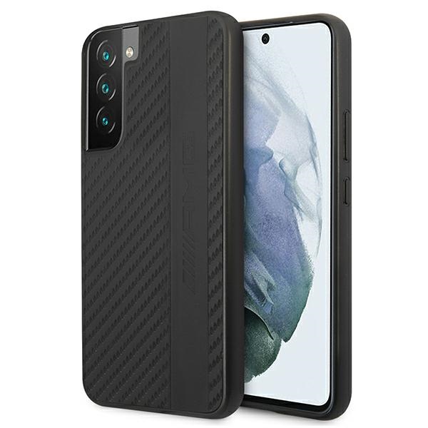 AMG Carbon Stripe&Embossed dėklas telefonui Samsung Galaxy S22+ - Juodas
