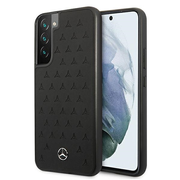 Mercedes odinis Stars Pattern dėklas Samsung Galaxy S22+ - juodas