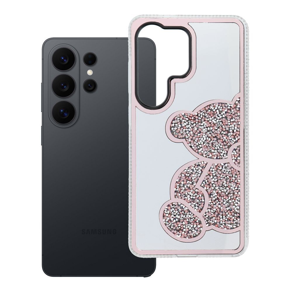 TEDDY BEAR dėklas telefonui SAMSUNG S26 Ultra rožinis