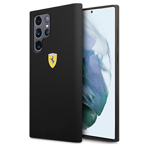 Ferrari FESSIHCS22LBK S22 Ultra S908 juoda/juoda kietas dėklas On Track Silicone