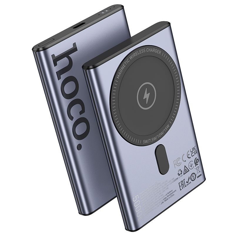 Išorinė baterija suderinama su MagSafe Hoco 5000 mAh QC PD 20W Q32 metalo pilka