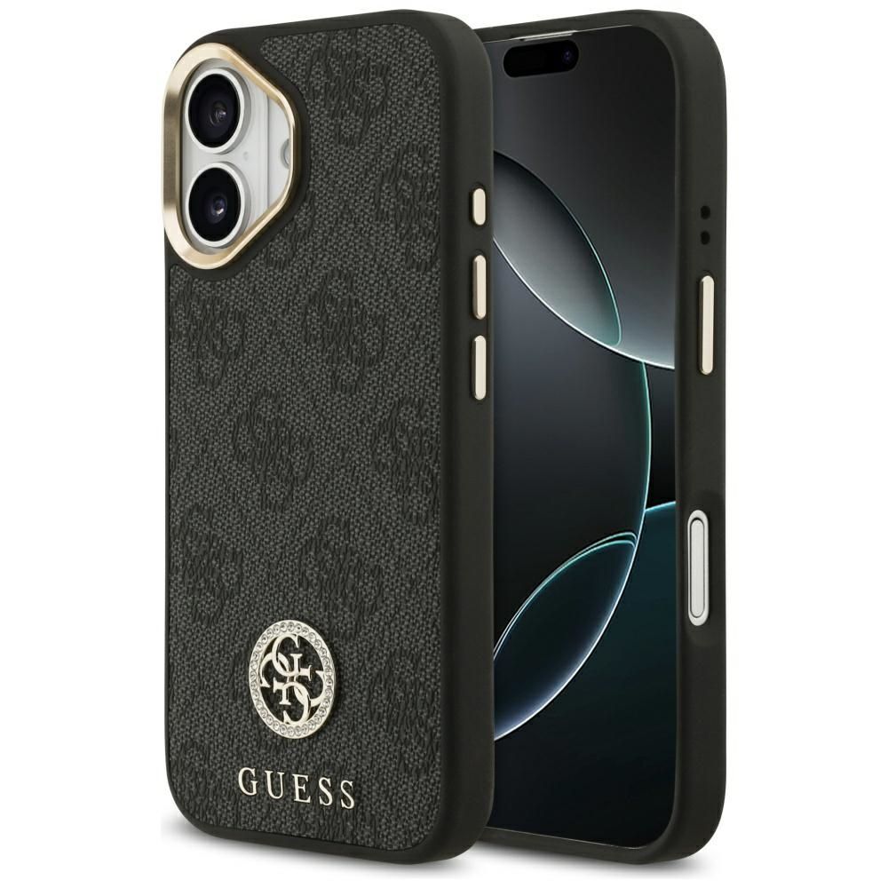 Guess 4G Strass Logo magnetinis dėklas telefonui iPhone 17 - juodas