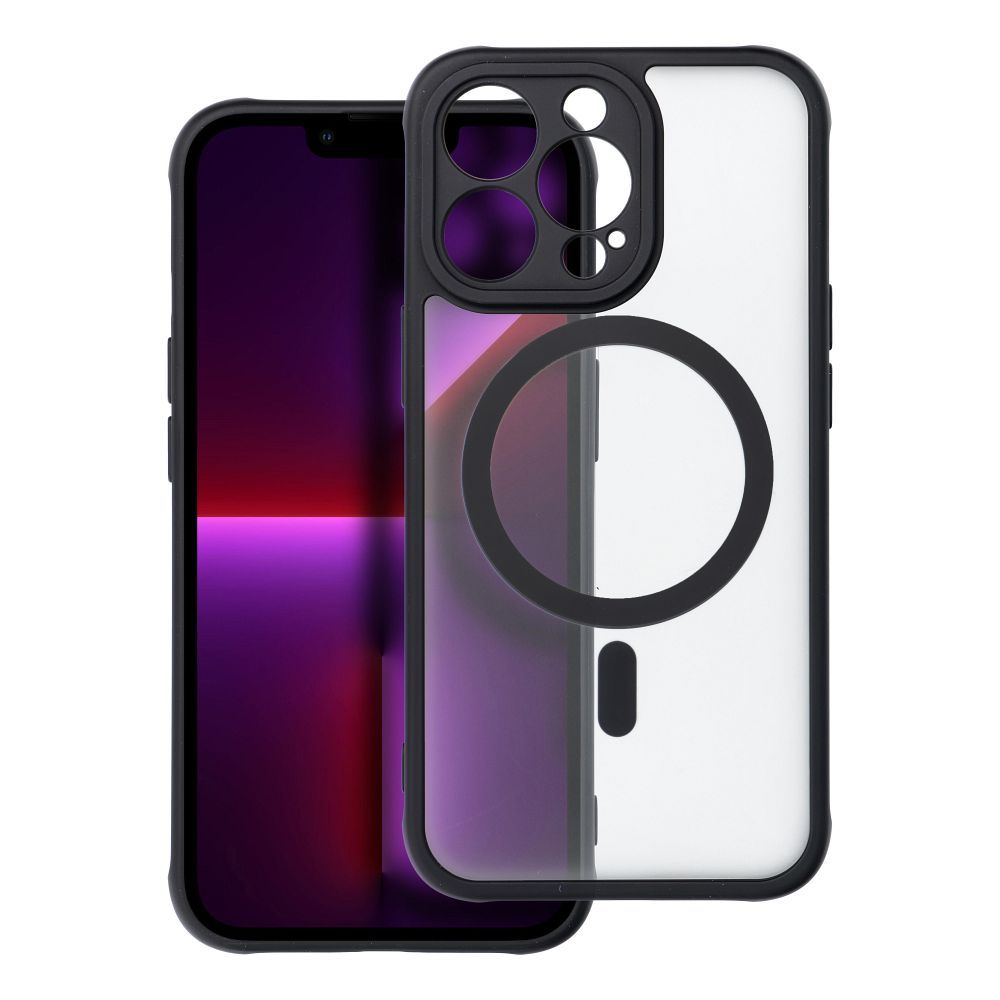 Dėklas telefonui – pilnai matinis magnetinis dėklas, suderinamas su MagSafe IPHONE 13 Pro, juodas