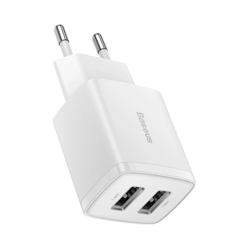 Įkroviklis Baseus Compact baltas 10.5W (2xUSB)