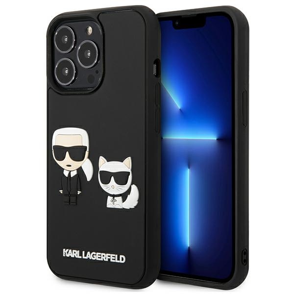Karl Lagerfeld KLHCP13L3DRKCK iPhone 13 Pro / 13 6.1" juodas kietas dėklas Karl&Choupette Ikonik 3D