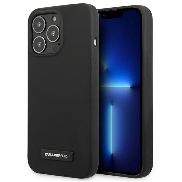 Karl Lagerfeld silikoninis plokštelės dėklas iPhone 13 Pro / iPhone 13 - juodas