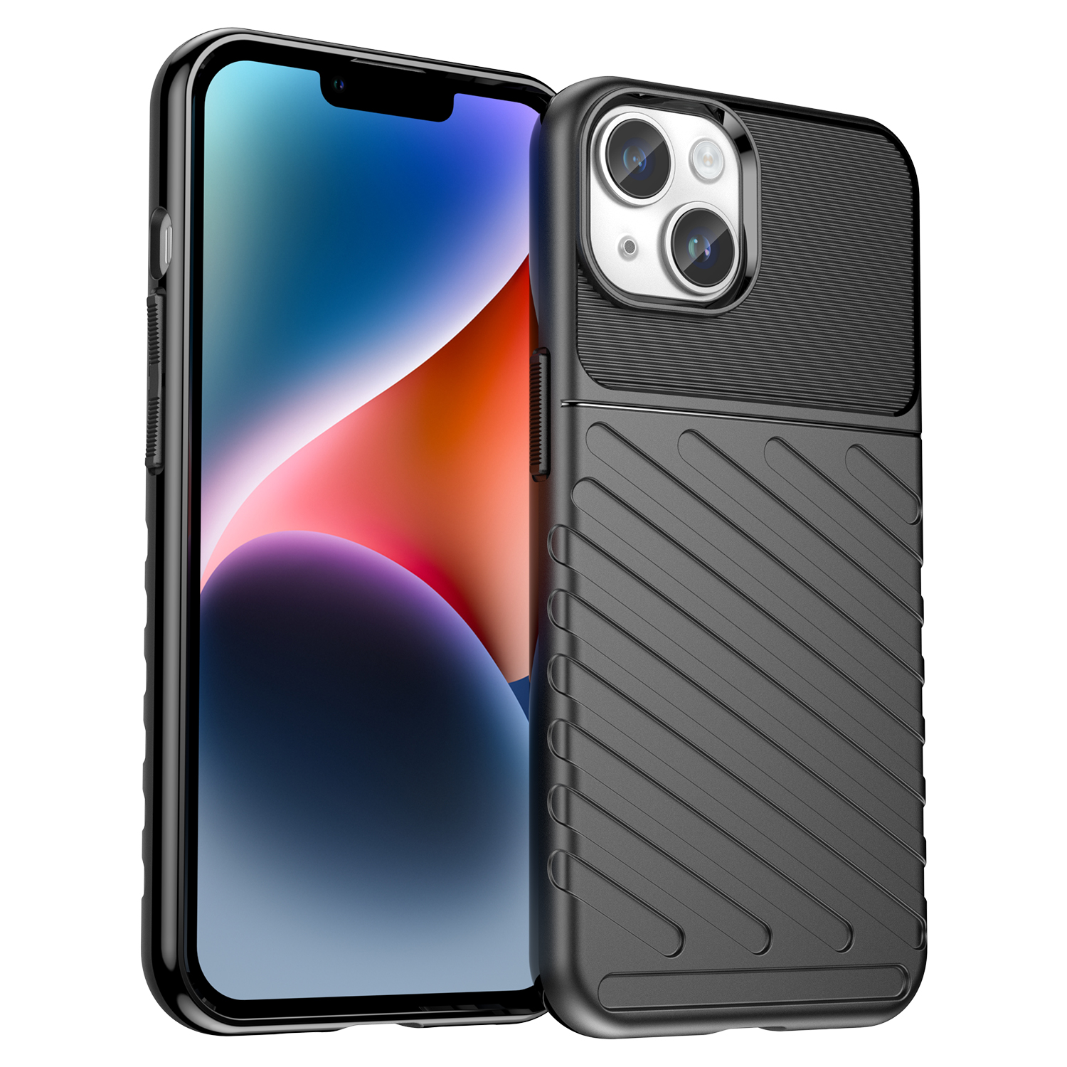Thunder Case iPhone 14 Plus dėklas telefonui su apsauga - juodos spalvos