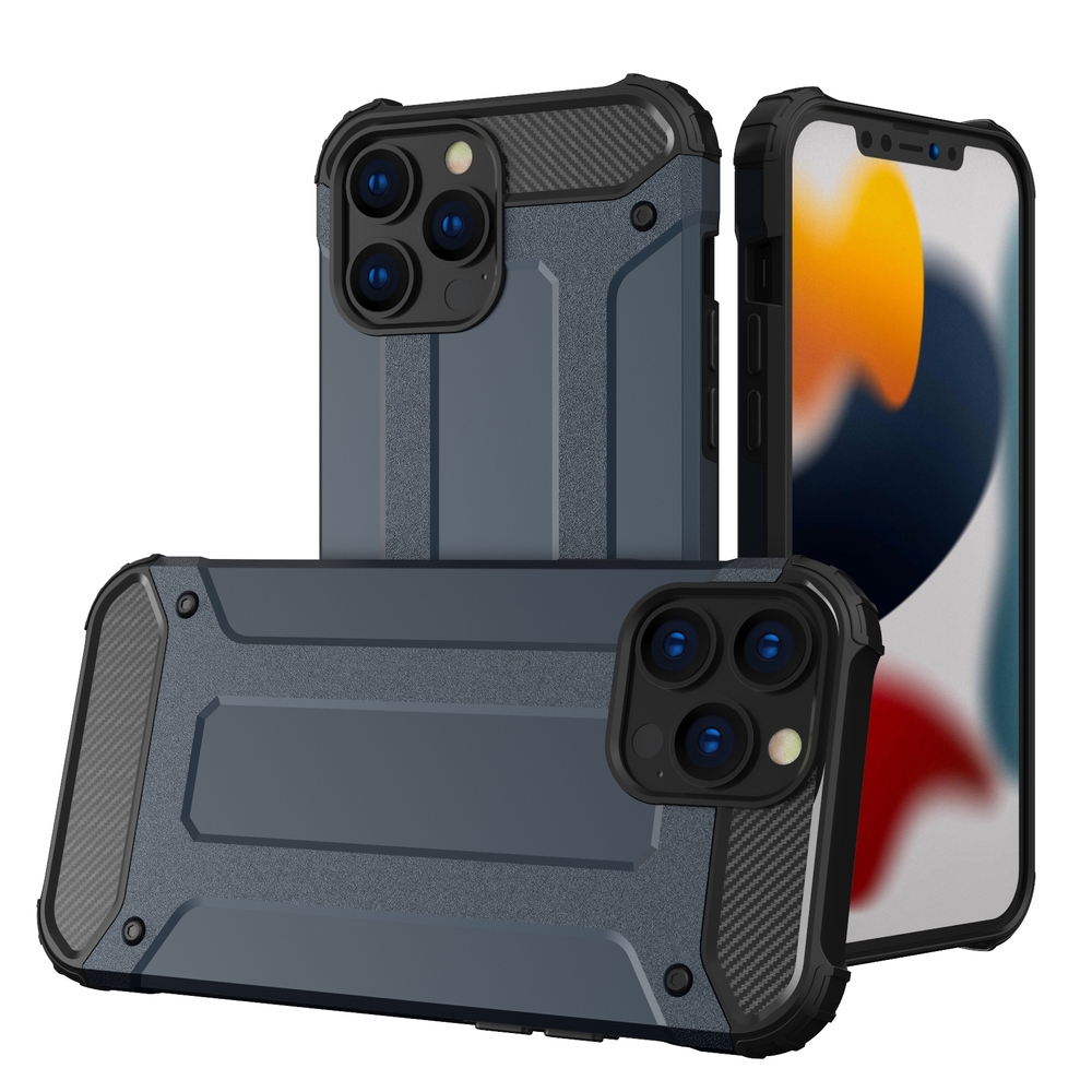Hybrid Armor dėklas iPhone 14 Pro Max šarvuotas hibridinis dangtelis mėlynas