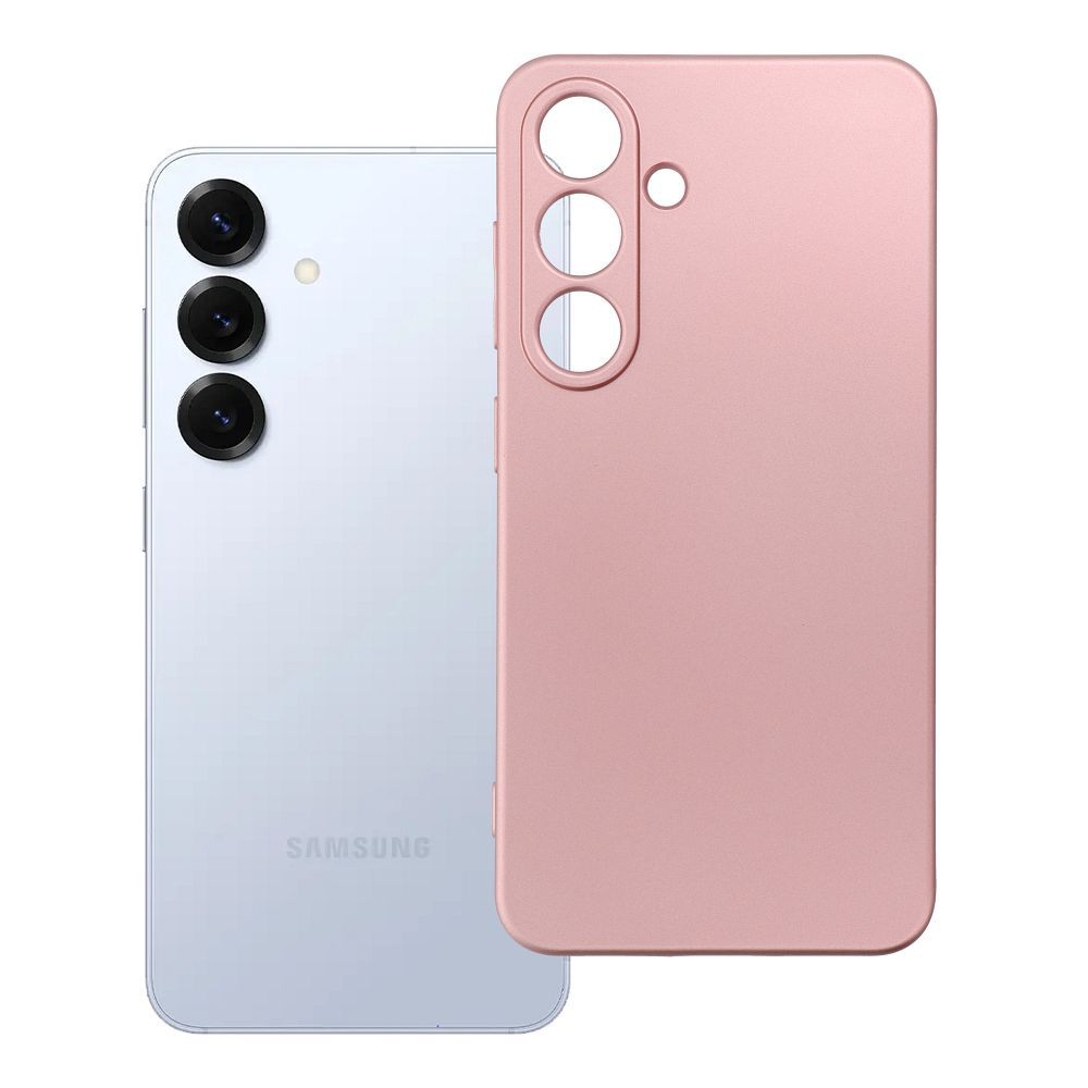 Metalinis dėklas telefonui SAMSUNG S25 rožinis