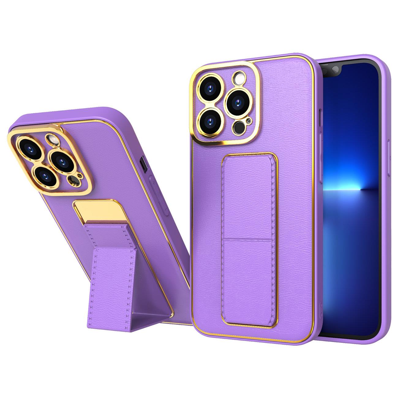 Naujas Kickstand dėklas telefonui iPhone 13 Pro su stovu violetinis