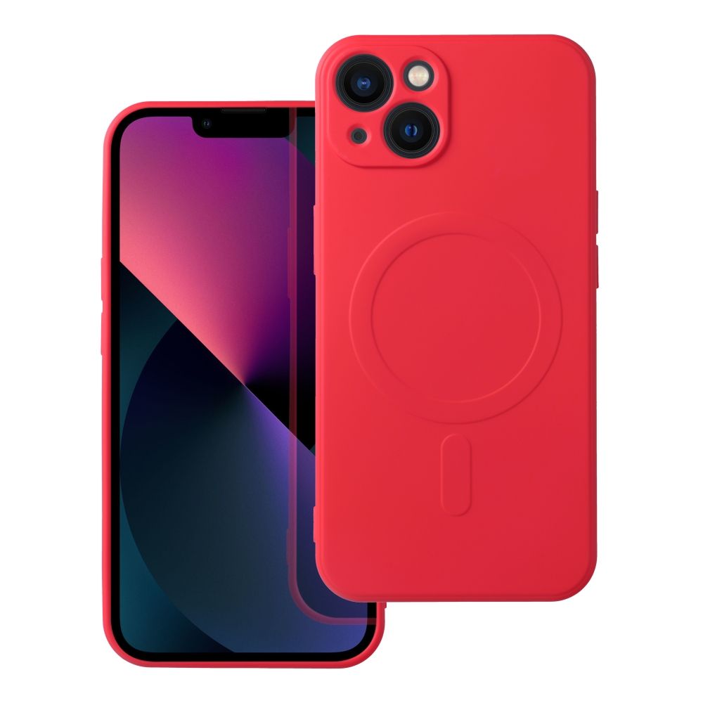 SILICONE MAG COVER dėklas telefonui, suderinamas su MagSafe, IPHONE 13 raudonas