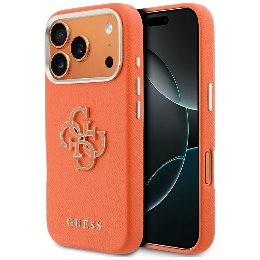 GUESS dėklas IPHONE 17 Pro Max GUHCP17X5PS4RGGO (PU FW Resin Logo) oranžinis