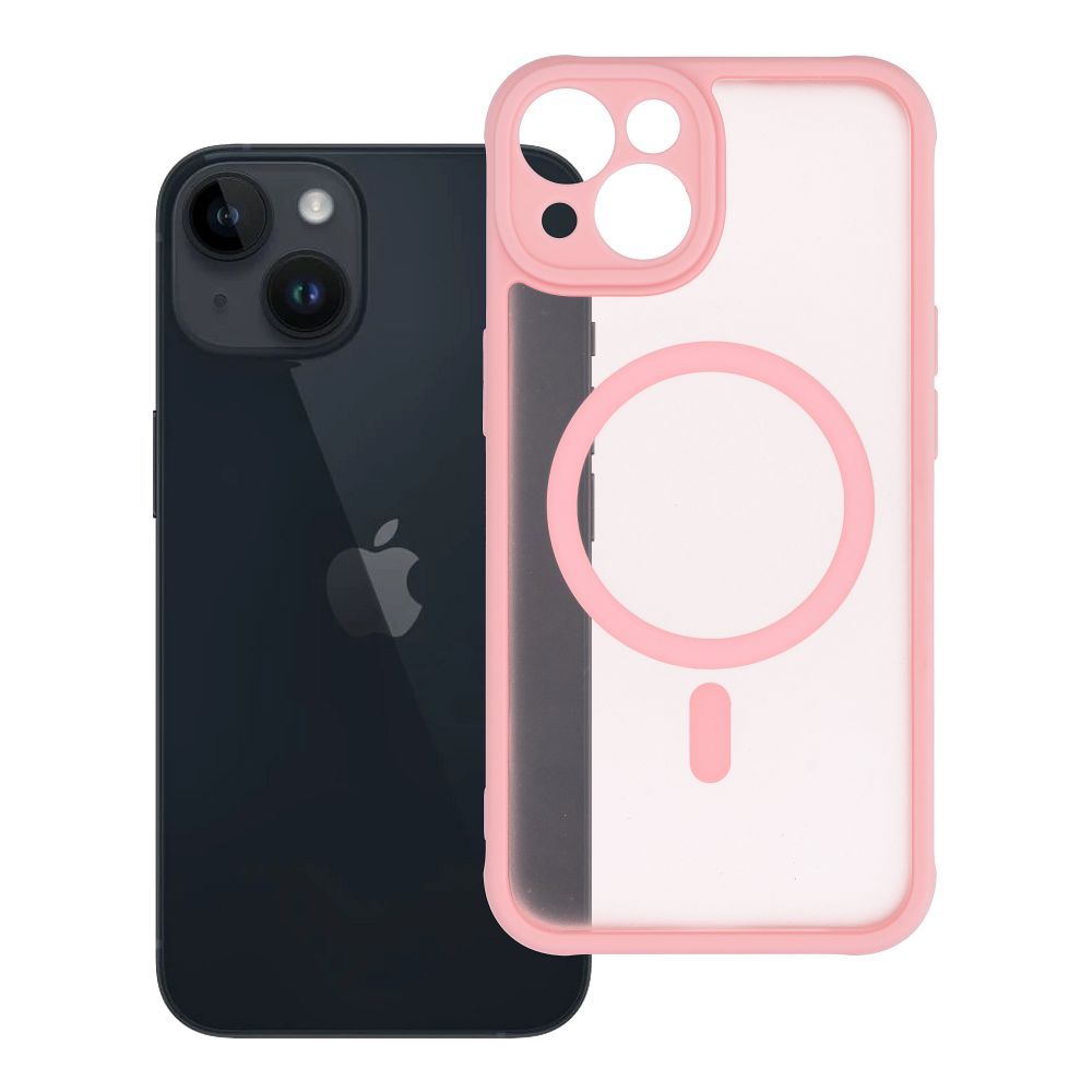 FULL MATTE MAG COVER dėklas telefonui, suderinamas su MagSafe, skirtas IPHONE 14 šviesiai rožinė
