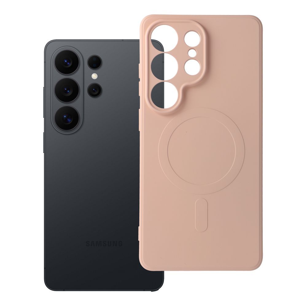 Silikoninis Magnetinis dėklas telefonui, suderinamas su MagSafe, skirtas SAMSUNG S26 Ultra, rožinis