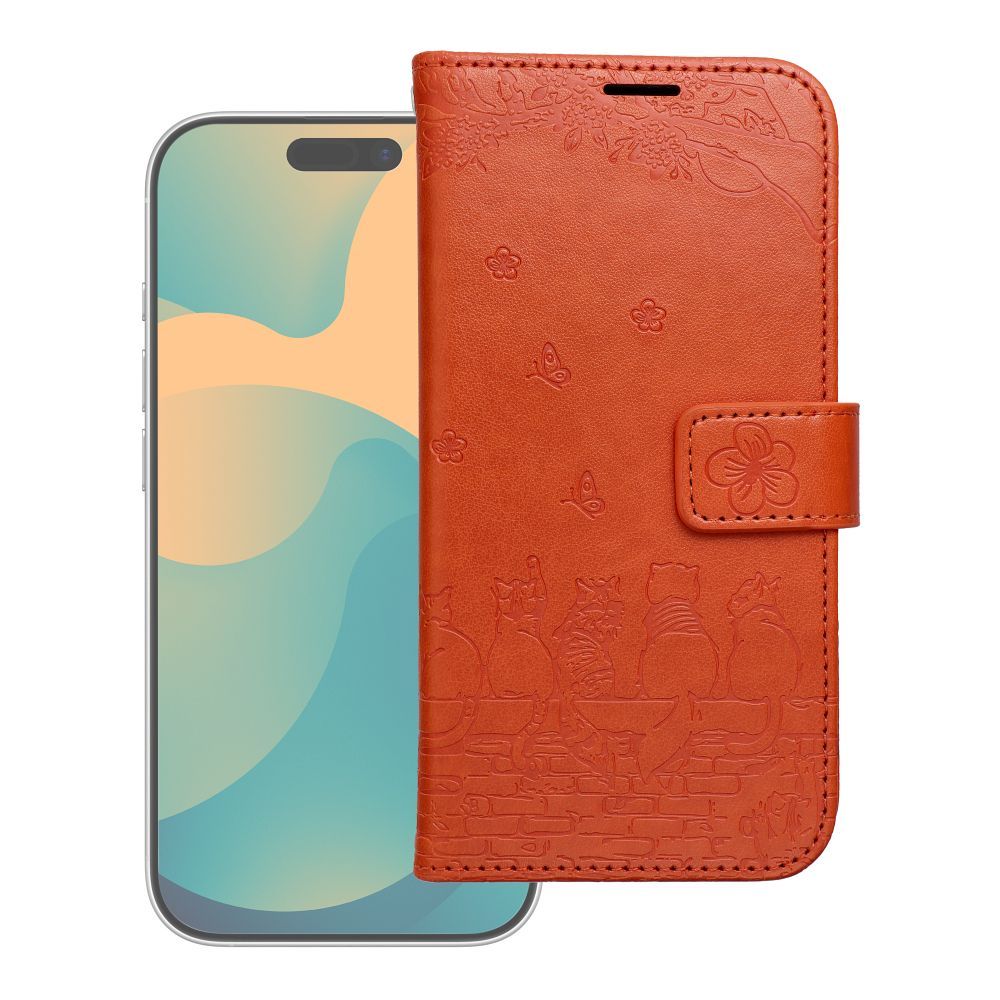 MEZZO Book Dėklas IPHONE 17 PRO katės rudas