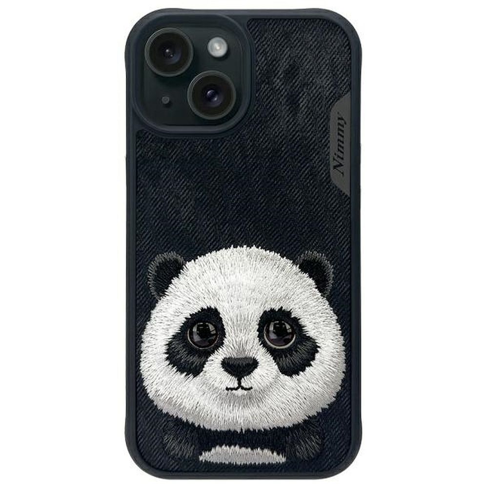 Nimmy Big Eyed Pet 2.0 panda dėklas iPhone 15 - juodas
