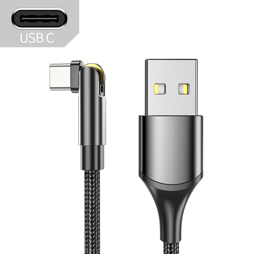 USB laidas Essager Universal (180 kampu) juodas Type-C 100cm (iki 3A)
