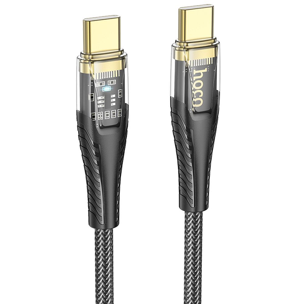 Kabelis USB-C į USB-C Hoco 3A 60W 1,2 m U121 juodas