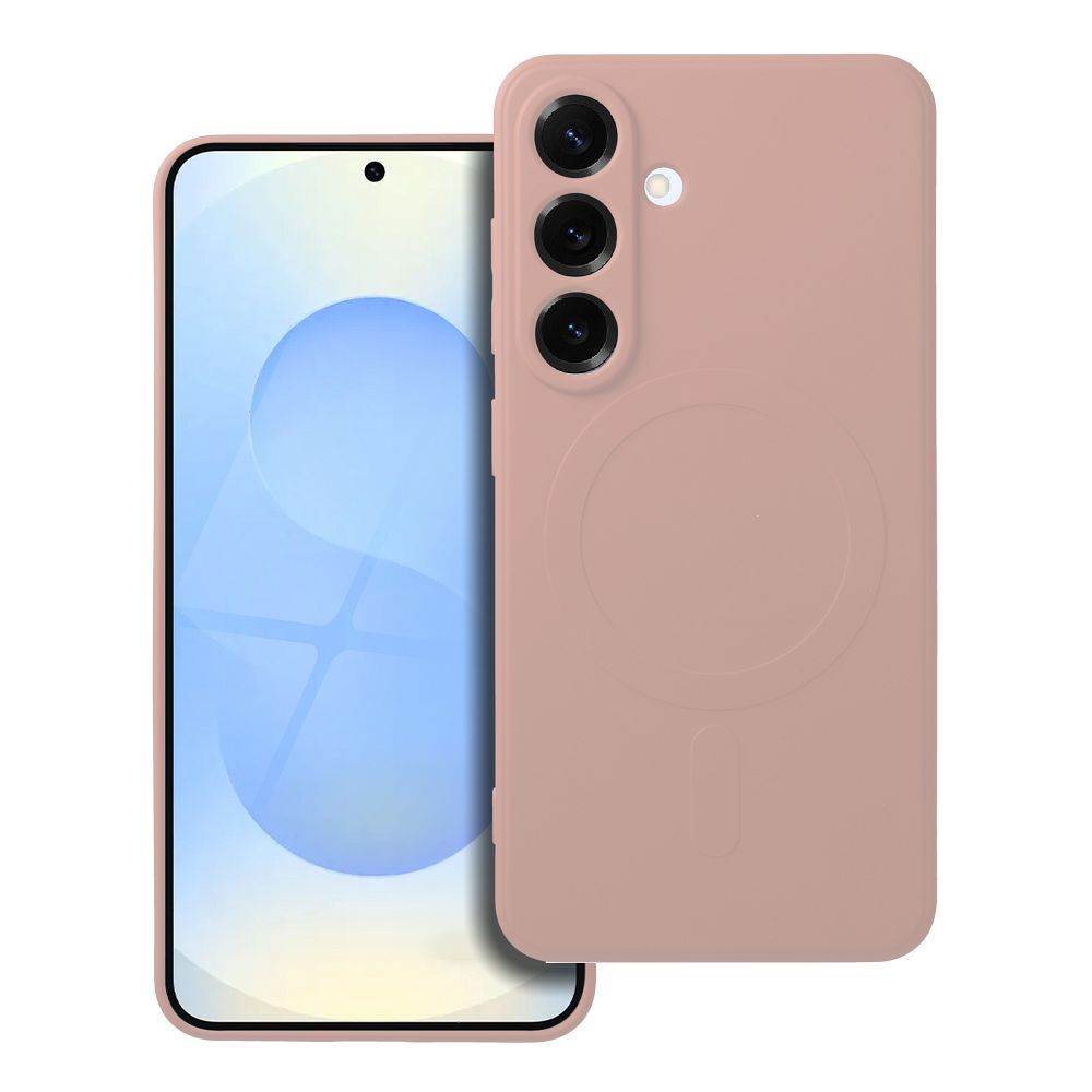 Dėklas telefonui silikoninis su MagSafe, skirtas SAMSUNG S25, rožinės spalvos