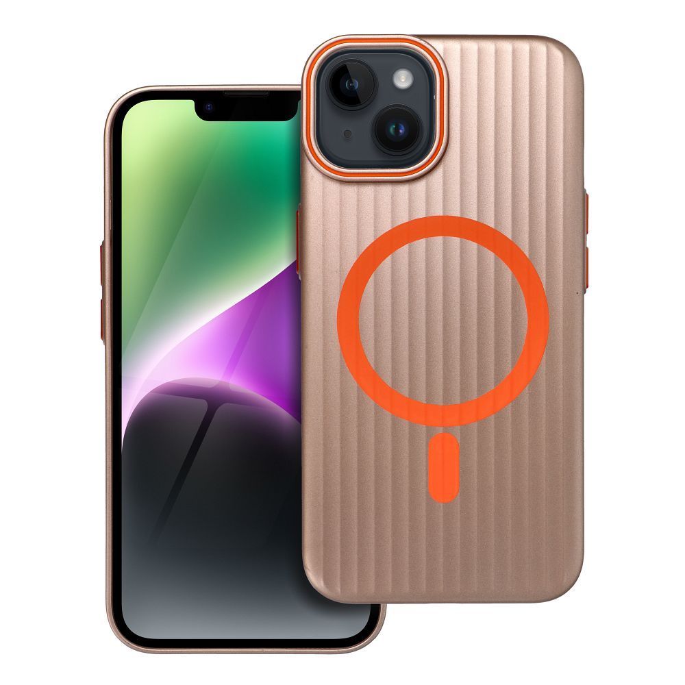 Dėklas SIMPLY, suderinamas su MagSafe, skirtas iPhone 14, titano smėlio spalvos