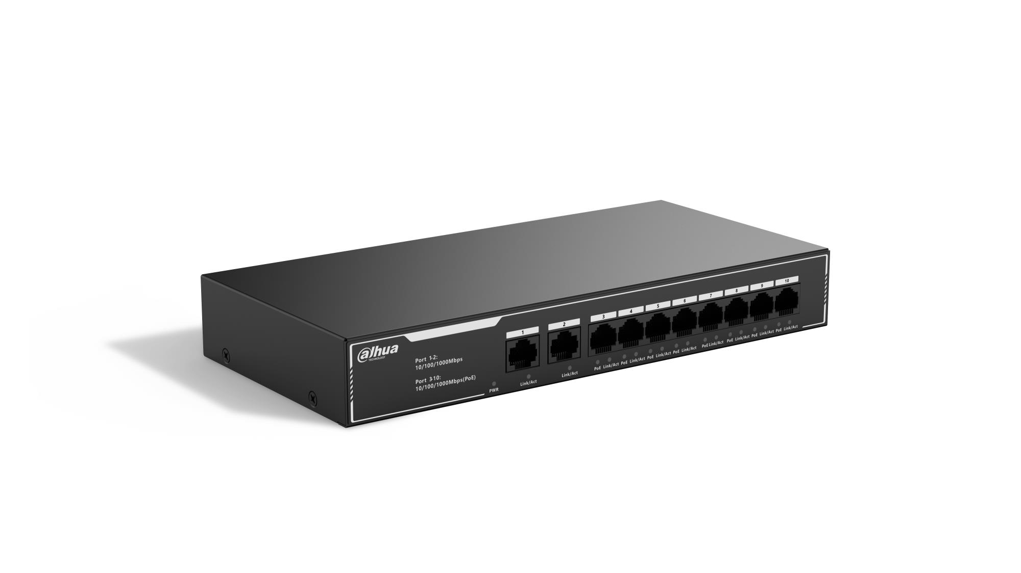 Komutatorius DAHUA SG1010LP 10 prievadų Gigabit PoE