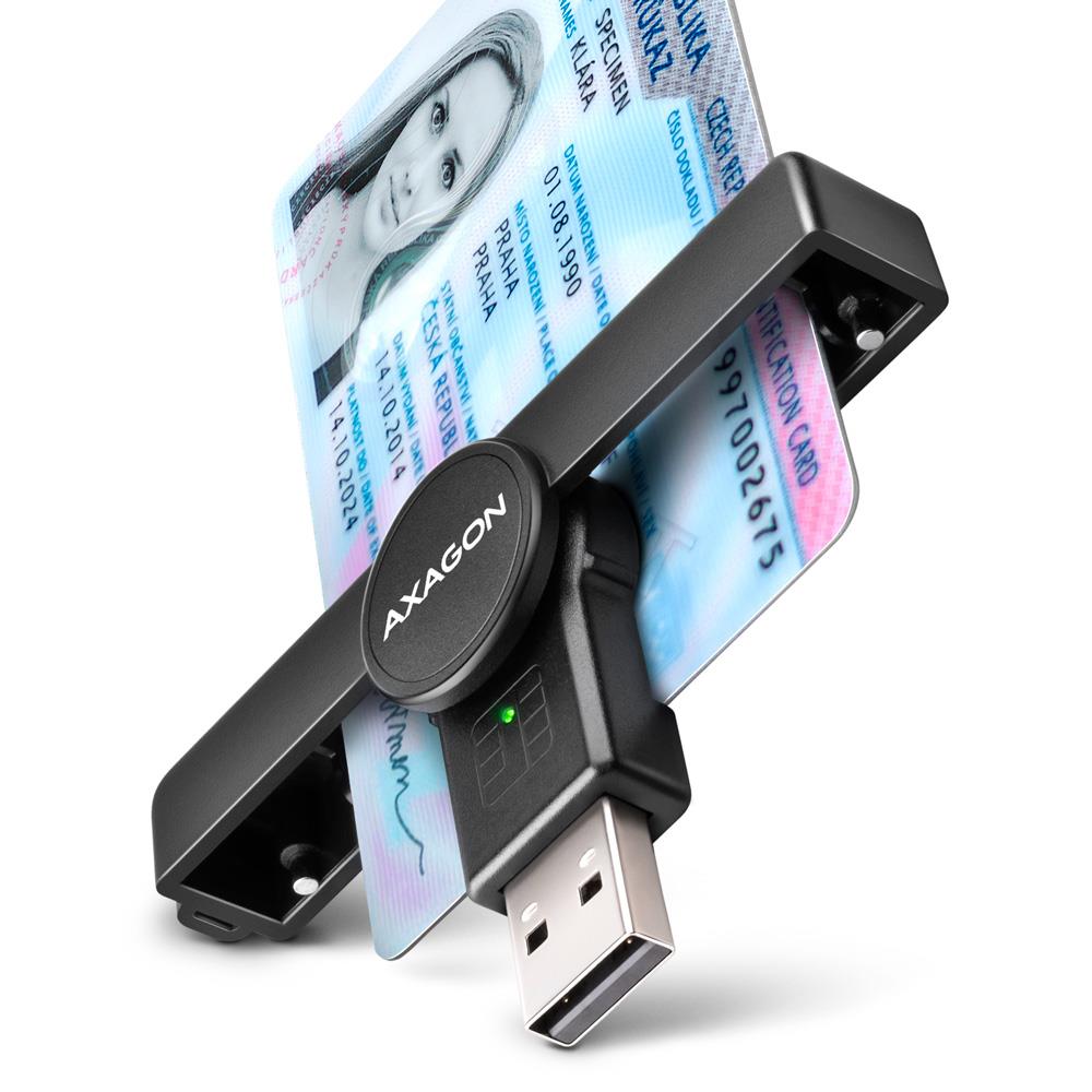 Axagon kišeninis SmartCard kortelių skaitytuvas USB2.0 CRE-SMPA