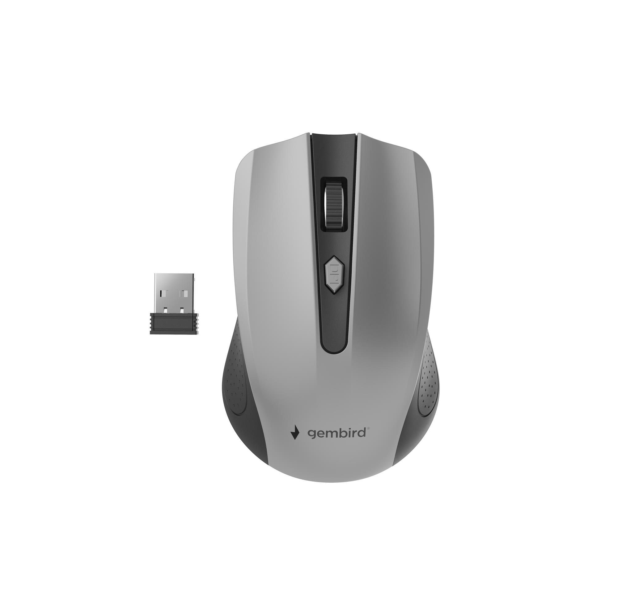 Gembird USB belaidė optinė pelė juoda/pilka MUSW-4B-04-BG
