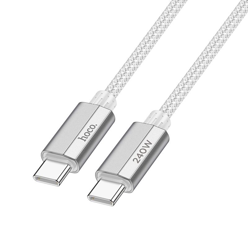 Kabelis USB C į USB C Hoco QC3.0 PD 5A 240W 1,8 m U134 pilkas