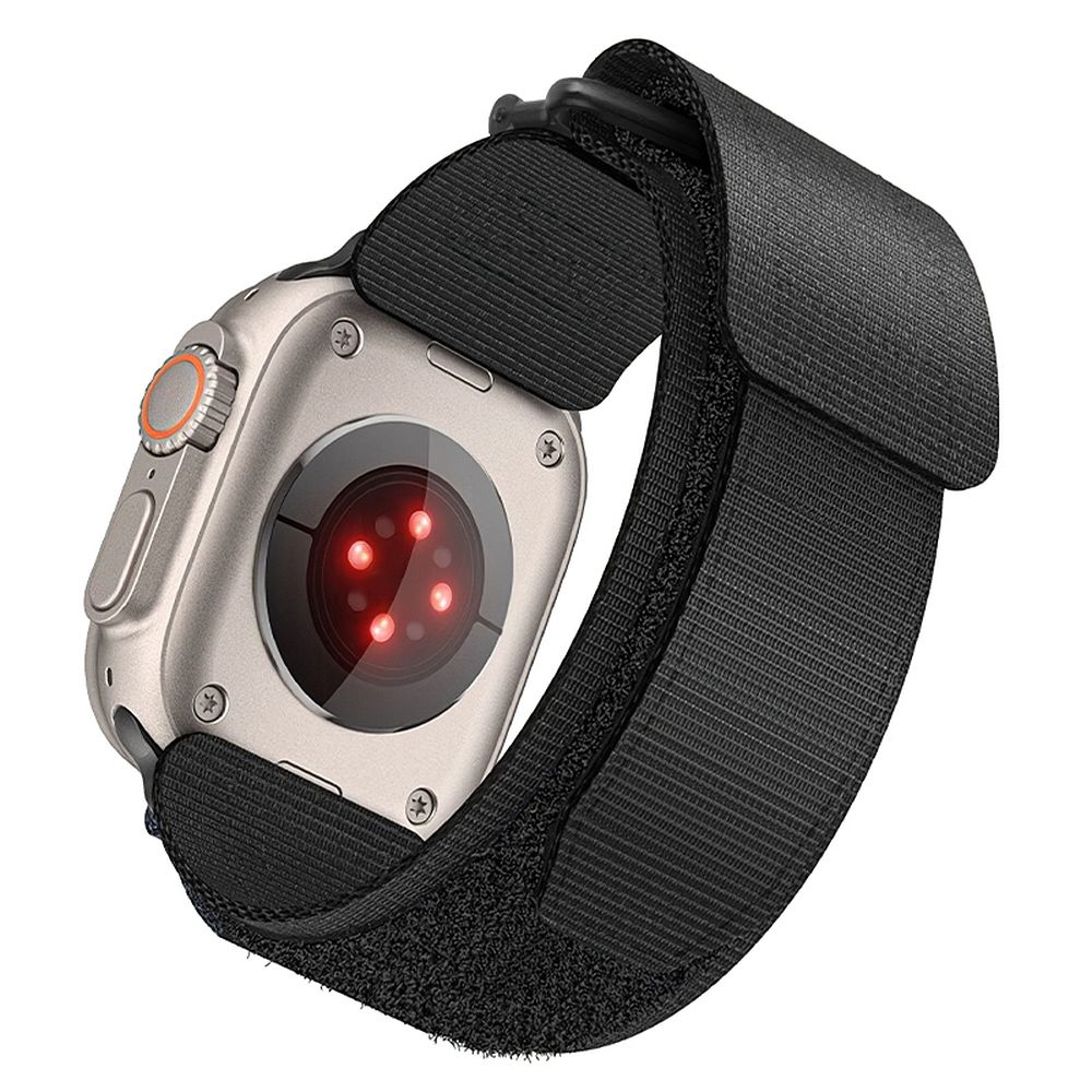 Ремешок для Apple Watch Forcell F-Design FA05 нейлон-липучка 42 / 44 / 45 / 49 мм чёрный