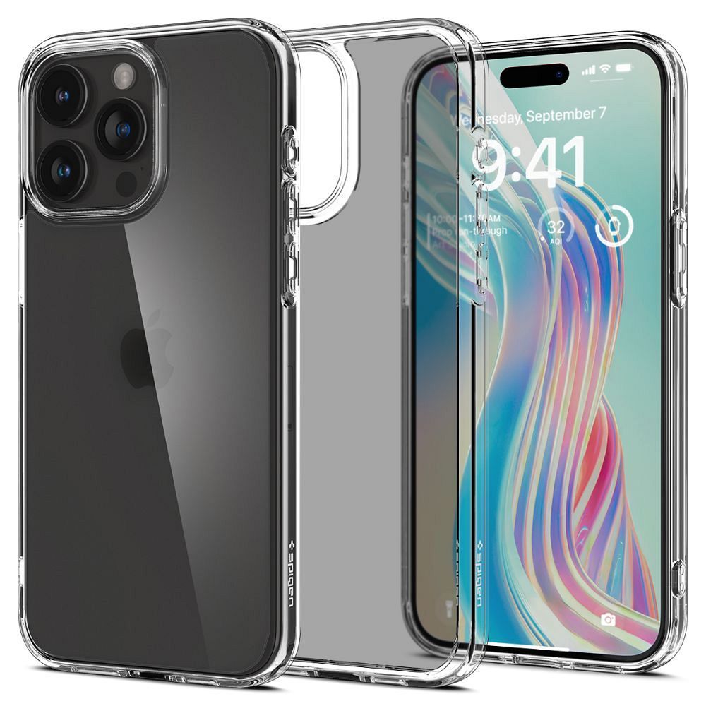 Spigen Ultra Hybrid dėklas telefonui iPhone 15 Pro - skaidrus matinis