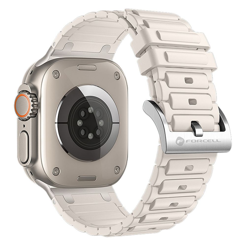 FORCELL F-DESIGN FA06 silikoninis dirželis APPLE laikrodžiui 42 / 44 / 45 / 49 mm baltas