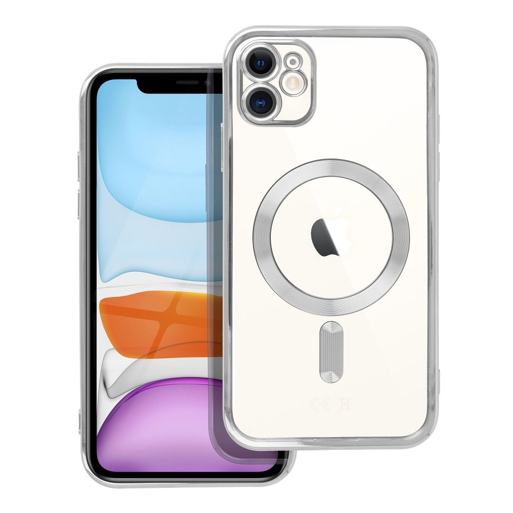 ELECTRO MAG COVER dėklas, suderinamas su MagSafe – iPhone 11, sidabrinis